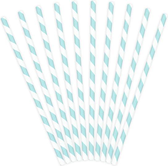 Produktbild Partydeco Rot-weiss gestreifter Papierstrohhalm (10 x)