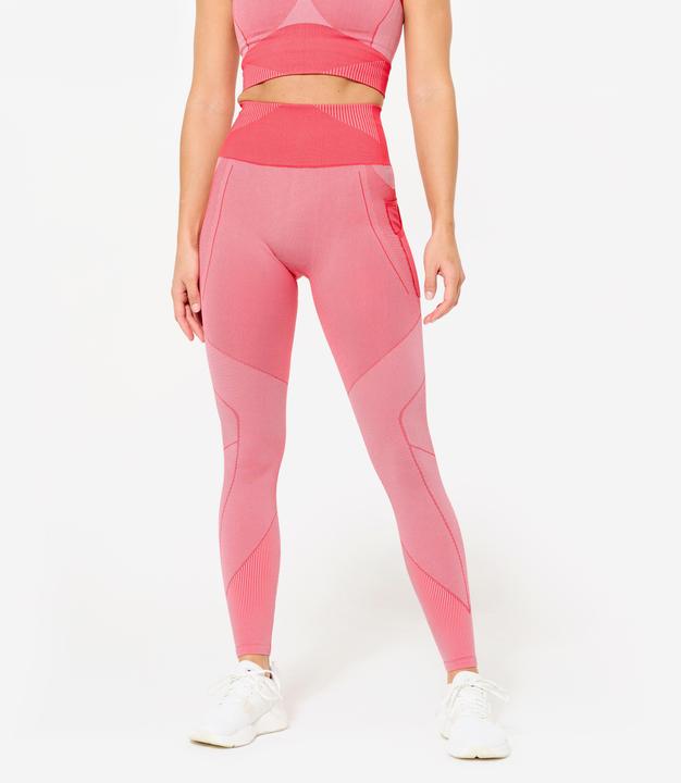 Immagine prodotto Domyos Leggings Damen seamless hohe Taille - rot/rosa (XS)