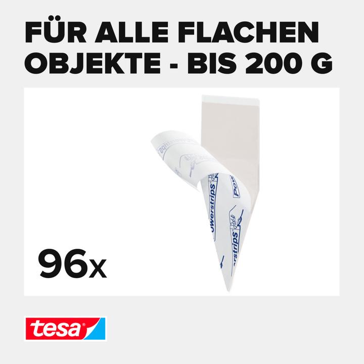 Image du produit tesa Powerstrips POSTER, Big Pack, 200g de maintien, 96x bandes adhésives double face (0.20 kg)