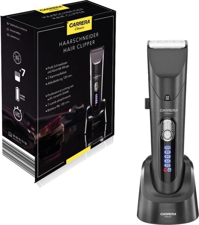 Produktbild Carrera Classic Hair Clipper 21133907 Operating time (max) 120 min, Step precise 0.5 mm, Li-Ion, Juodas, Cor