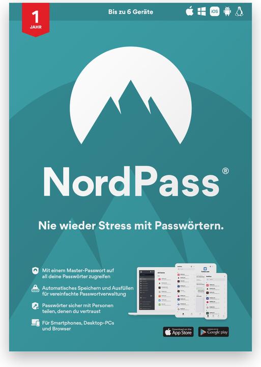 Produktbild NordVPN NordPass Password Manager (1 User, 1 Geräte/User, 12 Monate)