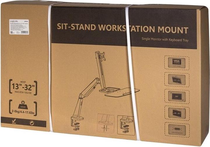 Actual product image LogiLink 1332 Sit/stand workstation Monitor desk holder (Table, 33")