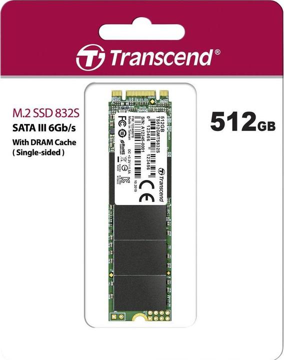 Actual product image Transcend Internal M.2 SATA SSD 2280 832S (512 GB, M.2 2280)