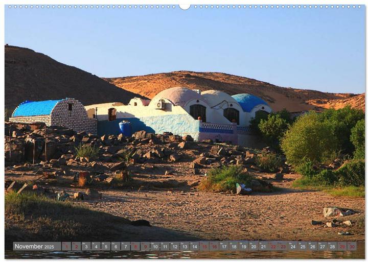 Actual product image Unterwegs in gypten - ber Kairo nach Assuan (Wandkalender 2025 DIN A2 quer), Monatskal (A2, German)