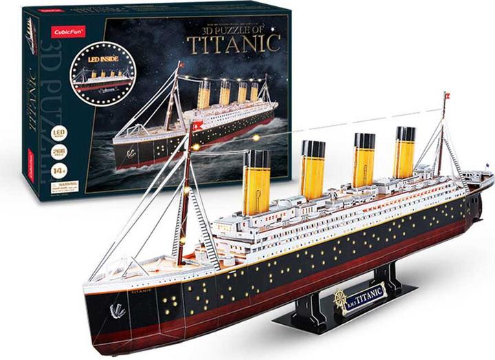 Actual product image Cubicfun Titanic LED (266 pieces)