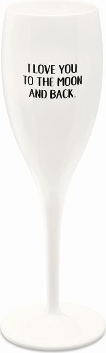 Koziol Sektglas 100 ml mit Druck CHEERS No. 1 LOVE YOU TO THE MOON (10 cl, 1 Gläser, Sektgläser)