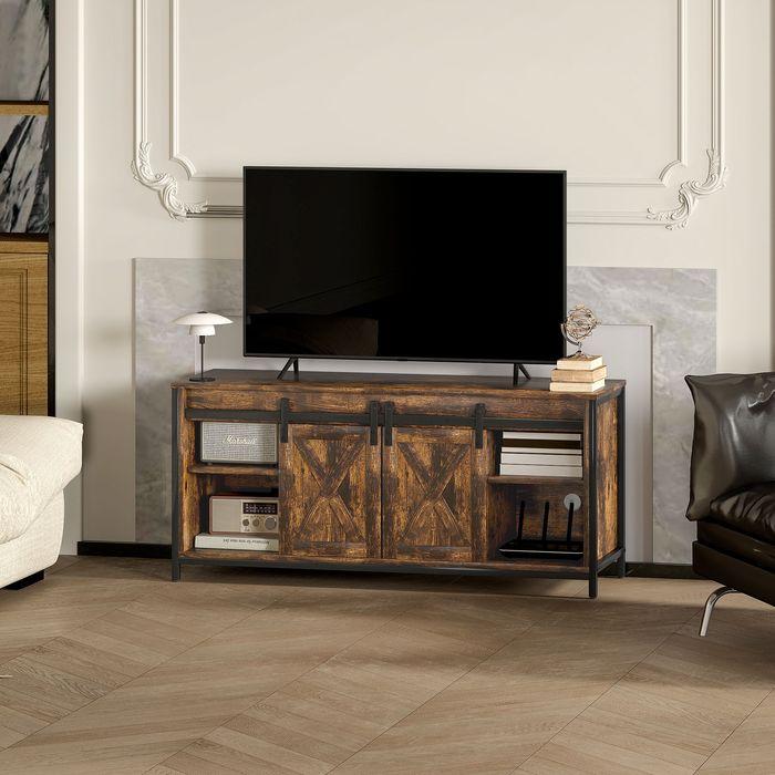 Produktbild Swisshandel24 TV-Schrank, Fernsehtisch für Fernseher bis zu 60 Zoll, Lowboard, Fernsehschrank (120 x 40 x 54 cm)