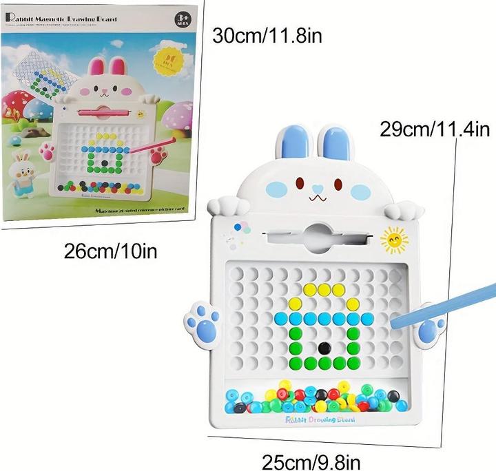 Activity Board Rabbit magnetic drawing board toy, magnetic drawing board with pen, educational