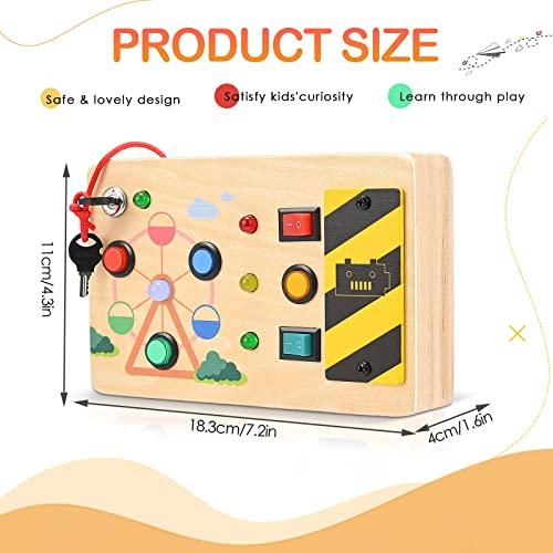 Produktbild Activity Board Busy Board, Lichtschalter Spielzeug - Motorikwand Sensory aus Holz LED Ampel