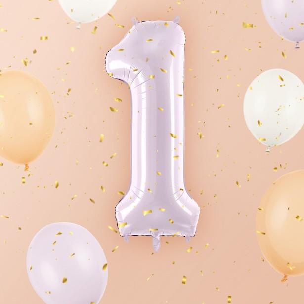 Produktbild Partydeco Ballon alu Chiffre "1" Violet Pastel