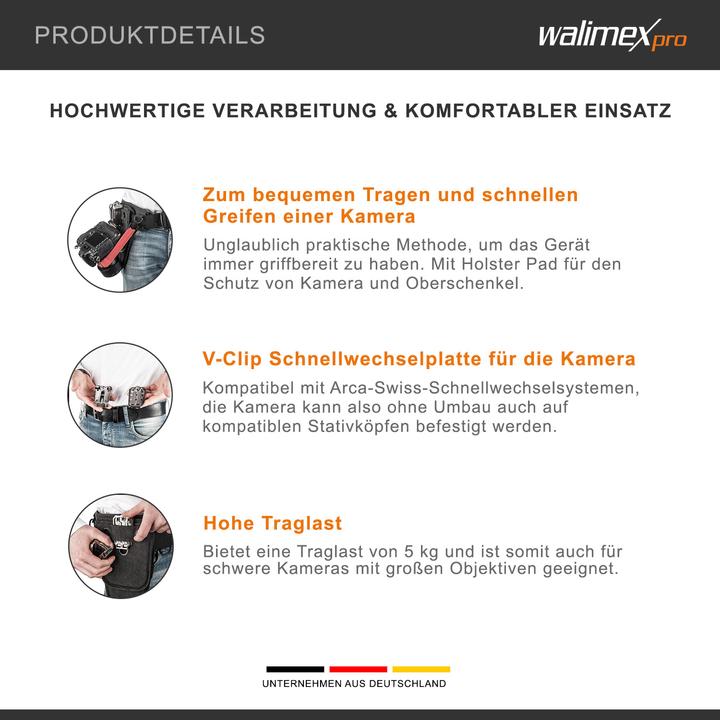 Productafbeelding Walimex pro camera heupriem met 2x V-Dock Argus (Buikriem)