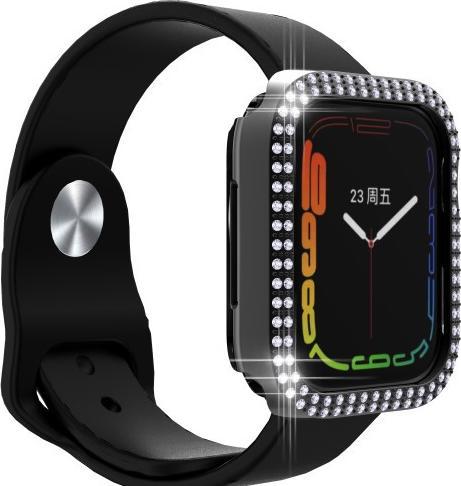 Actual product image Cover-Discount Apple Watch 45mm - glitter rhinestones protective case black