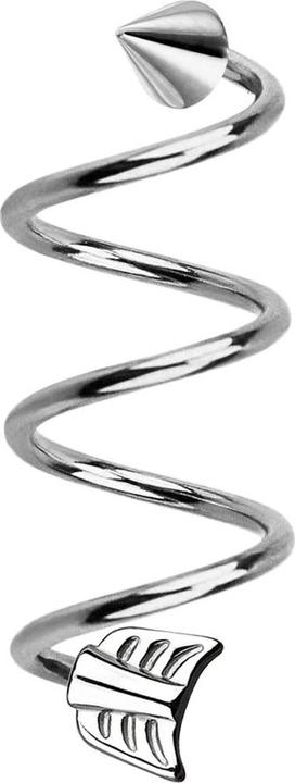 Produktbild Star Piercing Micro Spirale silber mit Cone und Pfeil (ohne Messing, Chirurgenstahl 316L)