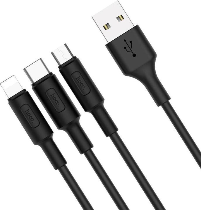 Produktbild Hoco Lightning / USB-C / MicroUSB Soarer X25 schwarz (1 m, USB 3.0)