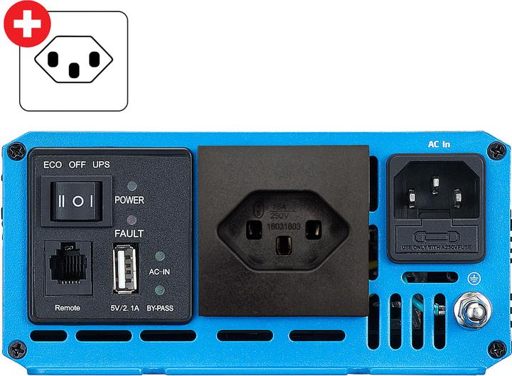 Image du produit Ective TSI 10 Sinus-Wechselrichter 1000W 12V mit Netzvorrangschaltung (CH-Stecker)