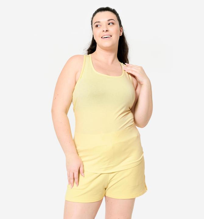 Produktbild Domyos Top Damen Slim Rundhals - hellgelb (XS)