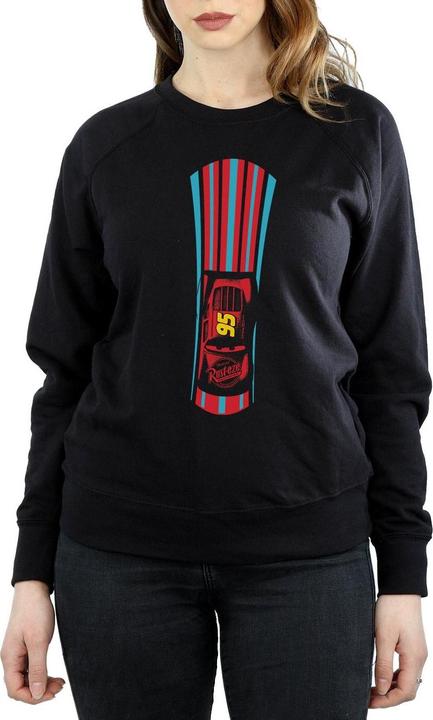 Actual product image Disney Womens/Ladies Cars Lightning McQueen Stripes Sweatshirt (L)