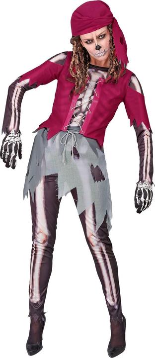 Produktbild Widmann Piraten Skelett Damenkostüm Hemd mit Korsett und Rock, Leggings, Kopftuch (XS)