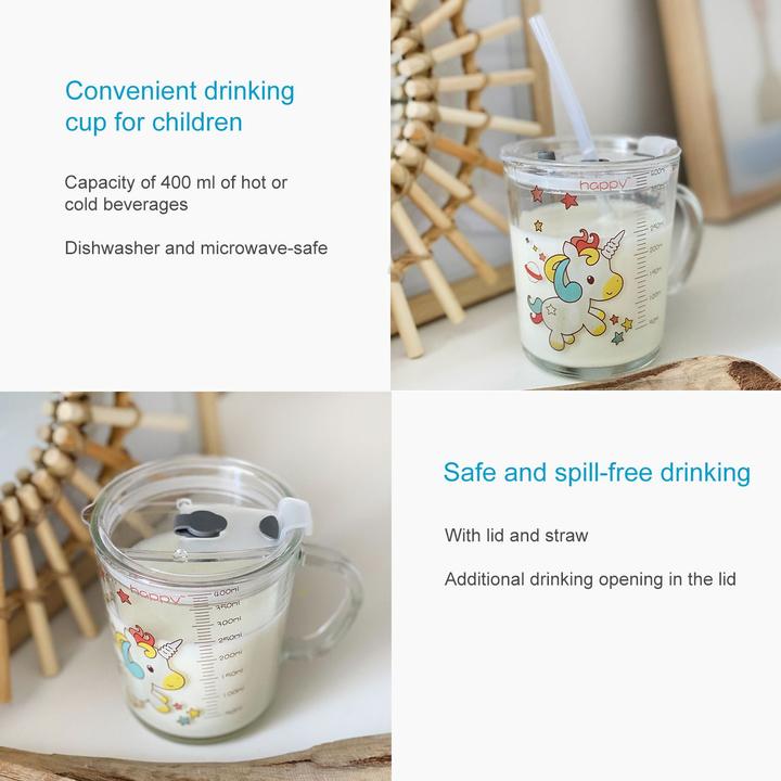 Actual product image Intirilife Children's drinking cup with lid, scale and straw