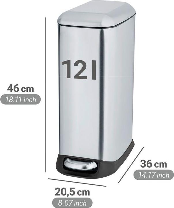 Image du produit Wenko Poubelle à pédale Design Easy-Close (12 l)
