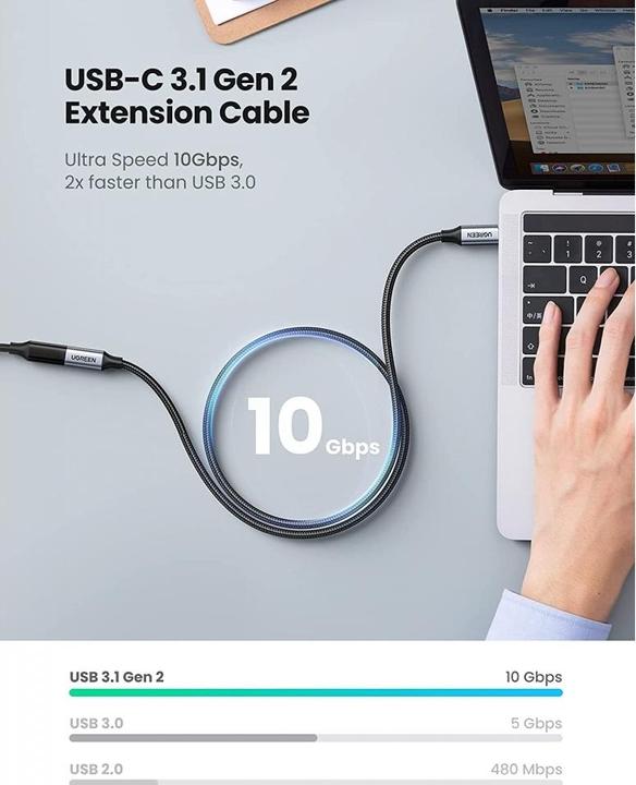 Image du produit Ugreen USB C – USB C (1 m, USB 3.1)