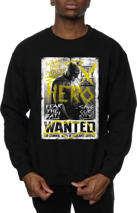 Actual product image Mens Batman v Superman Wanted Poster Sweatshirt (S)