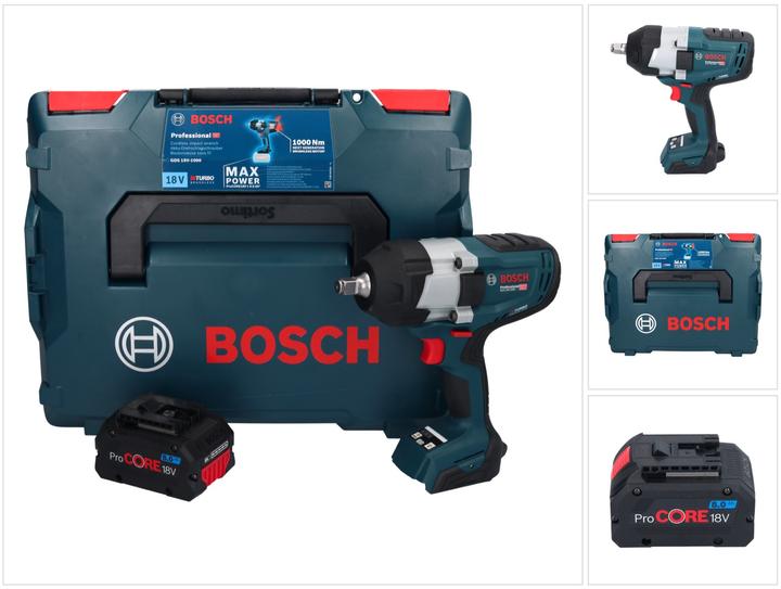Actual product image Bosch Professional Bosch GDS 18V-1000 Professional cordless impact wrench 18 V 1000 Nm BITURBO Brushless + 1x ProCORE (Rechargeable battery operated)
