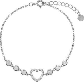 Image du produit Again Jewelry Délicat bracelet en argent avec un coeur et des zircons AJNR0013