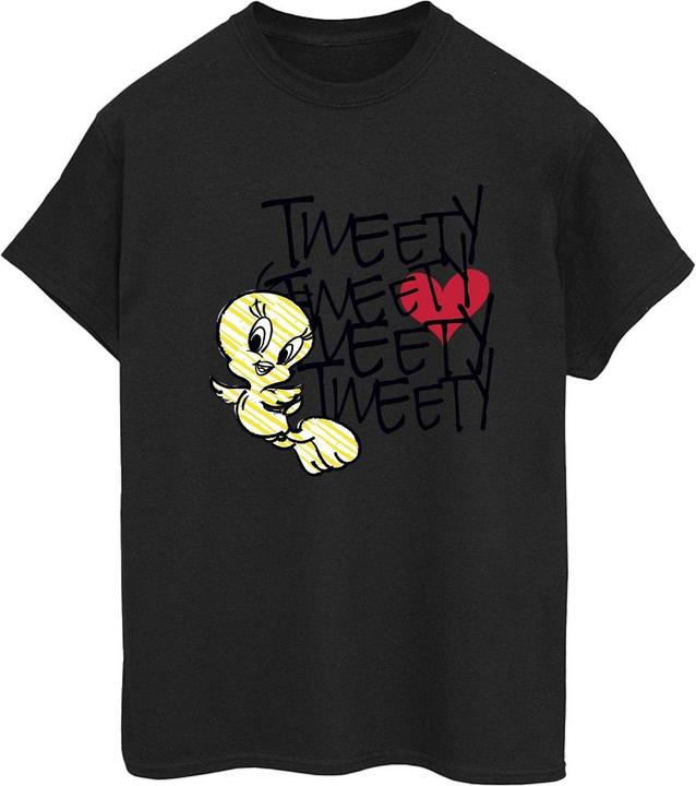 Actual product image Looney Tunes Womens/Ladies Tweety Love Heart Cotton Boyfriend T-Shirt (XL)