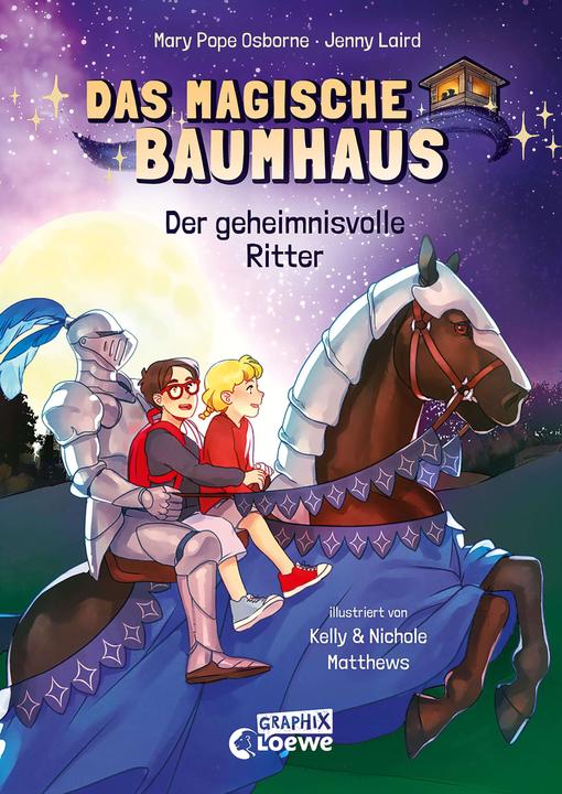 Actual product image Das magische Baumhaus (Comic-Buchreihe Band 2) - Der geheimnisvolle Ritter (German, Mary Pope Osborne, Jenny Laird, Kelly Matthews, Nichole Matthews, Loewe Graphix, Franziska Jaekel, 2022)