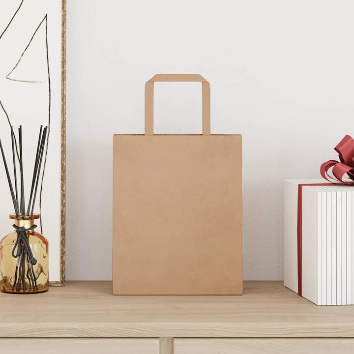 Image du produit VidaXL Sacs en papier kraft 250 pcs. avec anse Marron 18x8x22 cm Sac en papier (Pochette cadeau, 250 x)