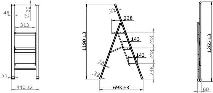 Actual product image Wenko Household ladder (Stile, 44 cm)