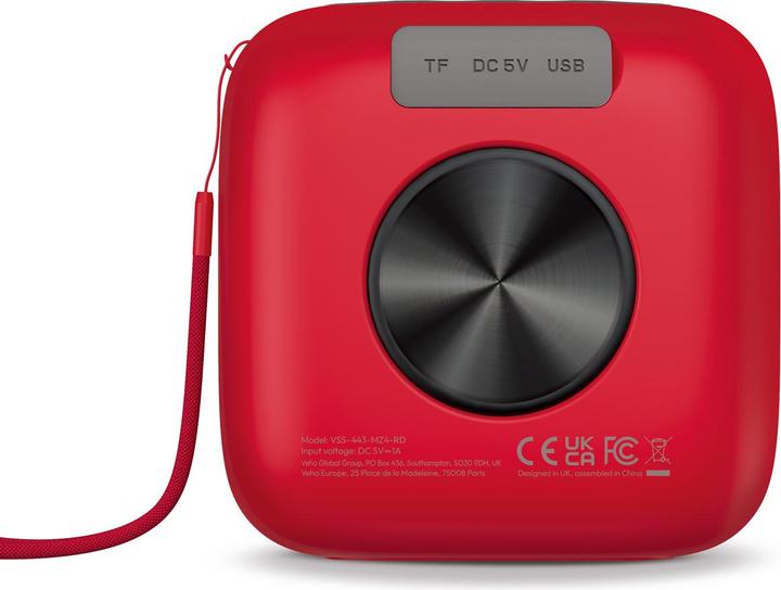Actual product image veho Mz-4 Portable Bluetooth Speaker-Red (26 h)