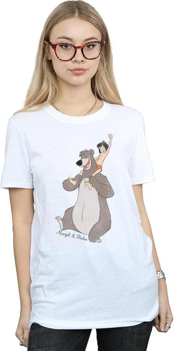 Actual product image Disney Womens/Ladies Classic Mowgli And Baloo Cotton Boyfriend T-Shirt (M)