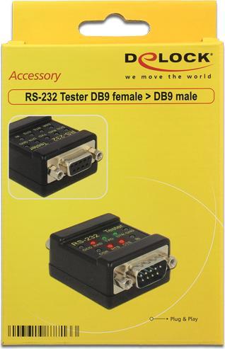 Image du produit Delock Testeur RS-232 prise DB9 (0.05 m)