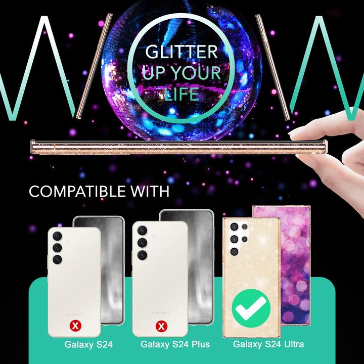 Produktbild Nalia Klare Glitzer Silikon Hülle (Samsung Galaxy S24 Ultra)