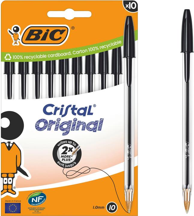 Bic Cristal bag of 10 (Transparent, 10 x)