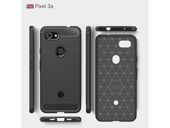 Actual product image Screenguard Google Pixel 3a Cover Carbon Brushed Soft TPU (Google Pixel 3a)