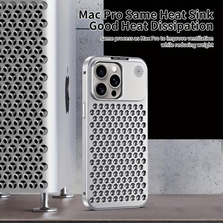 Produktbild PhoneLook Hülle im Mac Pro Look mit Aromatherapie und Wärmeableitung Space Grey (Apple iPhone 15 Pro)