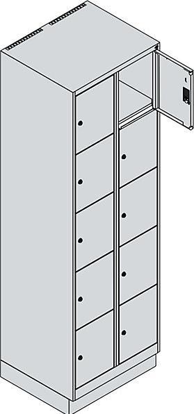 Produktbild C+P Fächerschrank 2Abteil je5Fä h.grau