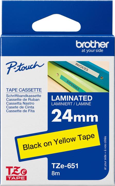 Actual product image Brother Tze-651 (2.40 cm, Yellow, Black)