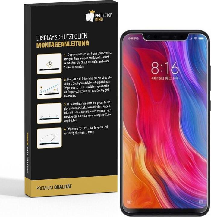 Produktbild Protectorking 6x Premium Displayschutzfolie 3D KLAR (6 Stück, Xiaomi Mi 8)