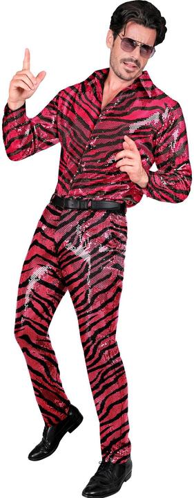 Immagine prodotto Widmann Pantaloni da uomo con paillettes in look zebrato nero/rosa (M)