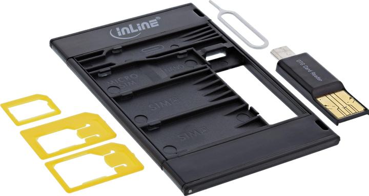 Actual product image InLine SIM-BOX SIM card adapter and accessory box with OTG card reader