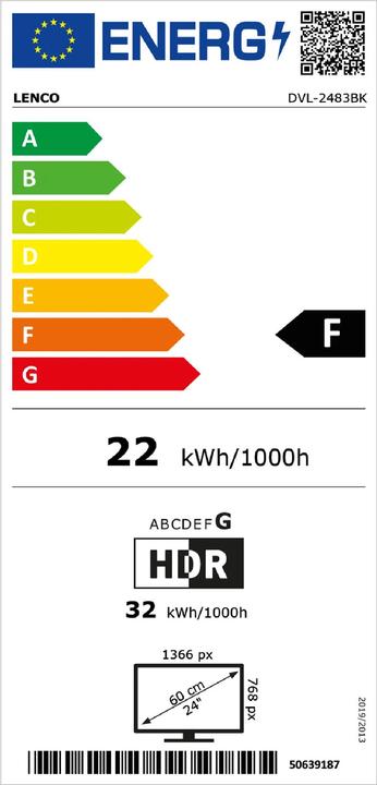 Energy Label Lenco DVL-2483BK (24", LED, HD ready)