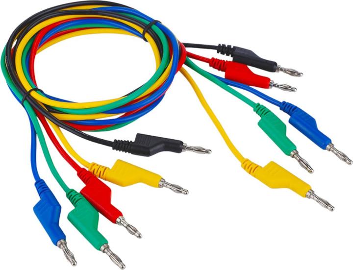 Produktbild Purecrea 5 Stück Laborkabel 15A 100cm 1mm² Bananenstecker 4mm