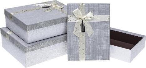 Produktbild Teka Geschenkbox mit Schleife, 3 Stück, grau ROSETT (Geschenkbox, 3 x)
