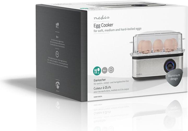 Actual product image Nedis KAEB130EAL - Vařič na Vejce | 8 ks | 3 fáze | miska | 500 Wattů (EU plug)