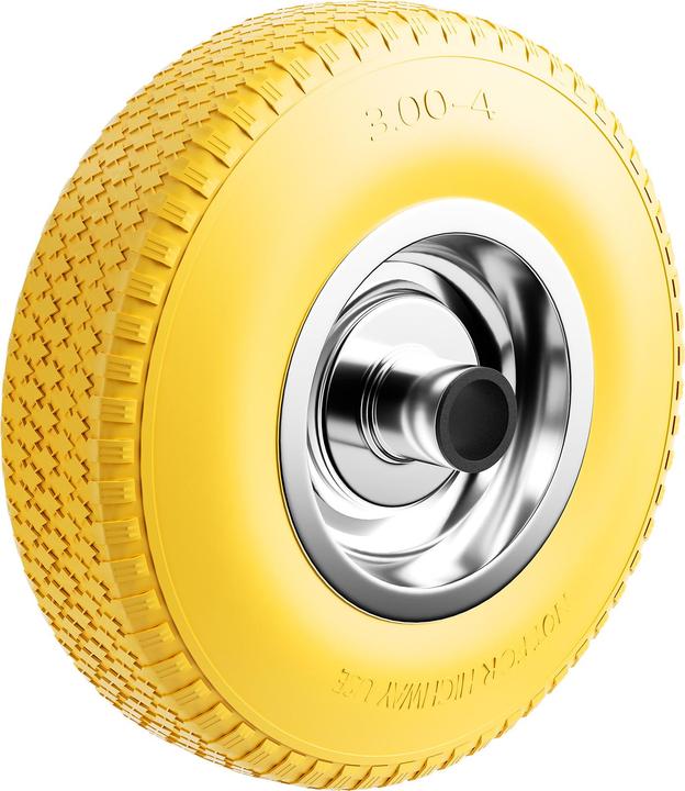Actual product image Wiltec PU Wheel 3.00-4 260mm Solid Rubber Tyre Puncture-proof with metal Rim for Transport Aids