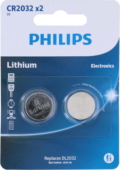 Philips CR2032P2/01B (2 pcs, CR2032, 210 mAh)